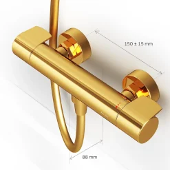 Mitigeur de douche thermostatique Robinet salle de bain, Doré FXA40099 X-Joy AM.PM