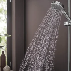 Mitigeur de douche thermostatique avec douchette, flexible et barre réglable chrome Hansgrohe Vernis Blend
