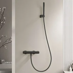 Mitigeur de douche thermostatique avec douchette SKY BATH noir mat Inox S304 série SUPREME
