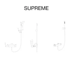 Mitigeur de douche thermostatique avec douchette SKY BATH noir mat Inox S304 série SUPREME