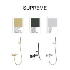 Mitigeur de douche thermostatique avec douchette SKY BATH or brossé Inox S304 série SUPREME