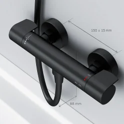 Mitigeur de douche thermostatique Robinet salle de bain Noir, FXA40022 X-Joy AM.PM