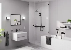 Mitigeur de douche thermostatique noir mat Hansgrohe MySport