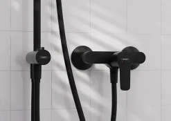 Mitigeur de douche thermostatique noir mat Hansgrohe MySport