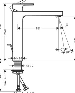 Mitigeur de lavabo 190 Hansgrohe Vernis Shape chromé