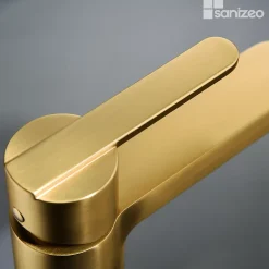 Mitigeur de Lavabo Anti-Calcaire Bec Bas Or Brossé IMEX ROMA BDR001-1OC