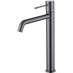 Mitigeur de Lavabo Anti-Calcaire Bec Haut Black Gun Métal IMEX GENOVA BDG053-3BGM