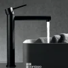 Mitigeur de Lavabo Anti-Calcaire Bec Haut Noir Mat IMEX MILOS STICK BDYS045-3NG