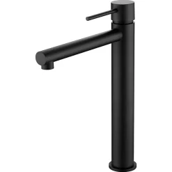 Mitigeur de Lavabo Anti-Calcaire Bec Haut Noir Mat IMEX MILOS STICK BDYS045-3NG