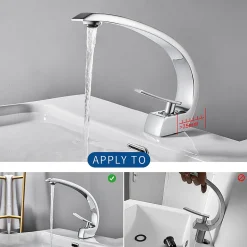 Mitigeur de lavabo Auralum max robinet lavabo en Laiton Chromé