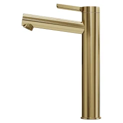 Mitigeur de lavabo avec mousseur orientable, taille XL, doré, H.25,7 cm, GoodHome Maza
