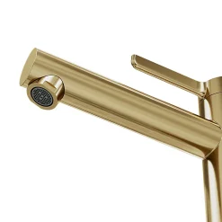 Mitigeur de lavabo avec mousseur orientable, taille XL, doré, H.25,7 cm, GoodHome Maza