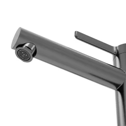 Mitigeur de lavabo avec mousseur orientable, taille XL, gun metal, H.25,7 cm, GoodHome Maza