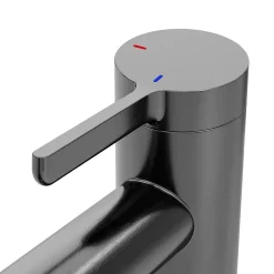 Mitigeur de lavabo avec mousseur orientable, taille XL, gun metal, H.25,7 cm, GoodHome Maza
