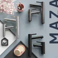 Mitigeur de lavabo avec mousseur orientable, taille XL, gun metal, H.25,7 cm, GoodHome Maza