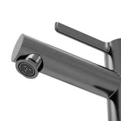Mitigeur de lavabo avec mousseur orientable, taille M, gun metal, H.14,3 cm, GoodHome Maza