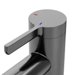 Mitigeur de lavabo avec mousseur orientable, taille M, gun metal, H.14,3 cm, GoodHome Maza