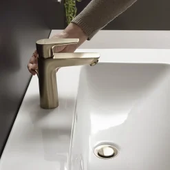 Mitigeur de lavabo avec tirette et vidage bronze brossé, Hansgrohe Talis E 110 EcoSmart