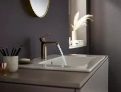 Mitigeur de lavabo avec tirette et vidage bronze brossé, Hansgrohe Talis E 110 EcoSmart