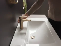 Mitigeur de lavabo avec tirette et vidage bronze brossé, Hansgrohe Talis E 110 EcoSmart