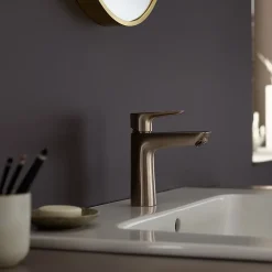 Mitigeur de lavabo avec tirette et vidage bronze brossé, Hansgrohe Talis E 110 EcoSmart