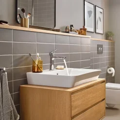 Mitigeur de lavabo avec tirette et vidage chromé, Hansgrohe Rebris E 110 CoolStart