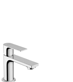 Mitigeur de lavabo avec tirette et vidage chromé, Hansgrohe Rebris E 80 CoolStart