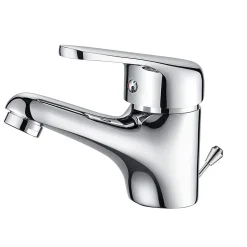 Mitigeur de lavabo avec Tirette de Vidage, Bonde Incluse, Auralum Max Robinet Salle de Bain Chromé Robinetterie en Laiton