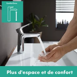 Mitigeur de lavabo avec tirette et vidage chromé, Hansgrohe Talis E 110 EcoSmart