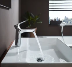 Mitigeur de lavabo avec tirette et vidage chromé, Hansgrohe Talis E 110 EcoSmart