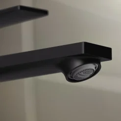 Mitigeur de lavabo avec tirette et vidage noir mat, Hansgrohe Rebris E 110 CoolStart