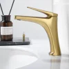 Mitigeur de Lavabo Bec Bas Anti-Calcaire Or Brossé IMEX DELOS BDD055-1OC