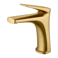 Mitigeur de Lavabo Bec Bas Anti-Calcaire Or Brossé IMEX DELOS BDD055-1OC