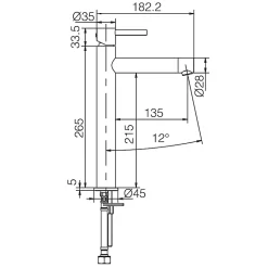 Mitigeur de Lavabo Bec Haut en Acier Inoxydable Intérieur / Extérieur IMEX MOSCU BDK034-3