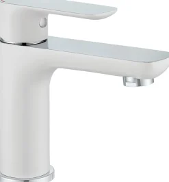 Mitigeur de lavabo chromé blanc Edouard Rousseau Milk