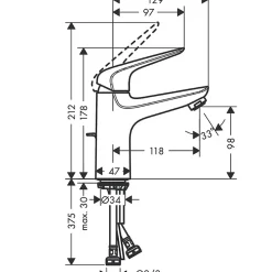 Mitigeur de lavabo chromé Novus 100 Hansgrohe