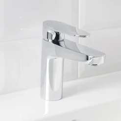 Mitigeur de lavabo chromé taille M avec bonde clic-clac, GoodHome Cavally