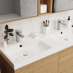 Mitigeur de lavabo chromé taille M avec bonde clic-clac, GoodHome Cavally