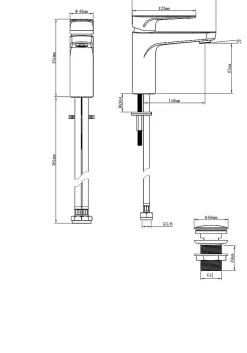 Mitigeur de lavabo chromé taille M avec bonde clic-clac, GoodHome Cavally
