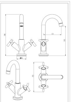 Mitigeur de lavabo chromé Essebagno Essekross