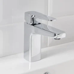 Mitigeur de lavabo chromé taille M avec bonde clic-clac, GoodHome Teesta