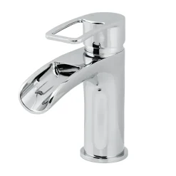 Mitigeur de lavabo chromé effet chute d'eau GoodHome Olmeto