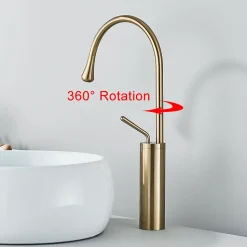 Mitigeur de lavabo doré L - Installation facile et finition premium