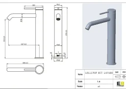 Mitigeur de lavabo gun metal Essebagno Lollipop