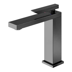 Mitigeur de lavabo H.17,4 cm, gun metal, GoodHome Kolima
