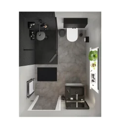 Mitigeur de lavabo H.17,4 cm, gun metal, GoodHome Kolima