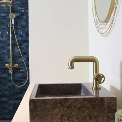 Mitigeur de lavabo H.18 cm,doré Essebagno Factory