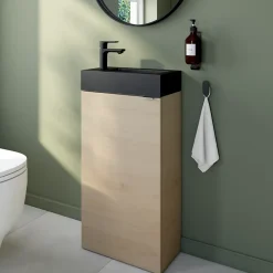 Mitigeur de lavabo Hansgrohe Rebris E 80 pour lave-mains sans tirette ni vidage noir mat