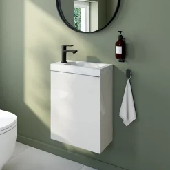 Mitigeur de lavabo Hansgrohe Rebris E 80 pour lave-mains sans tirette ni vidage noir mat