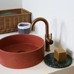 Mitigeur de lavabo haut cuivre brossé Essebagno Reflet